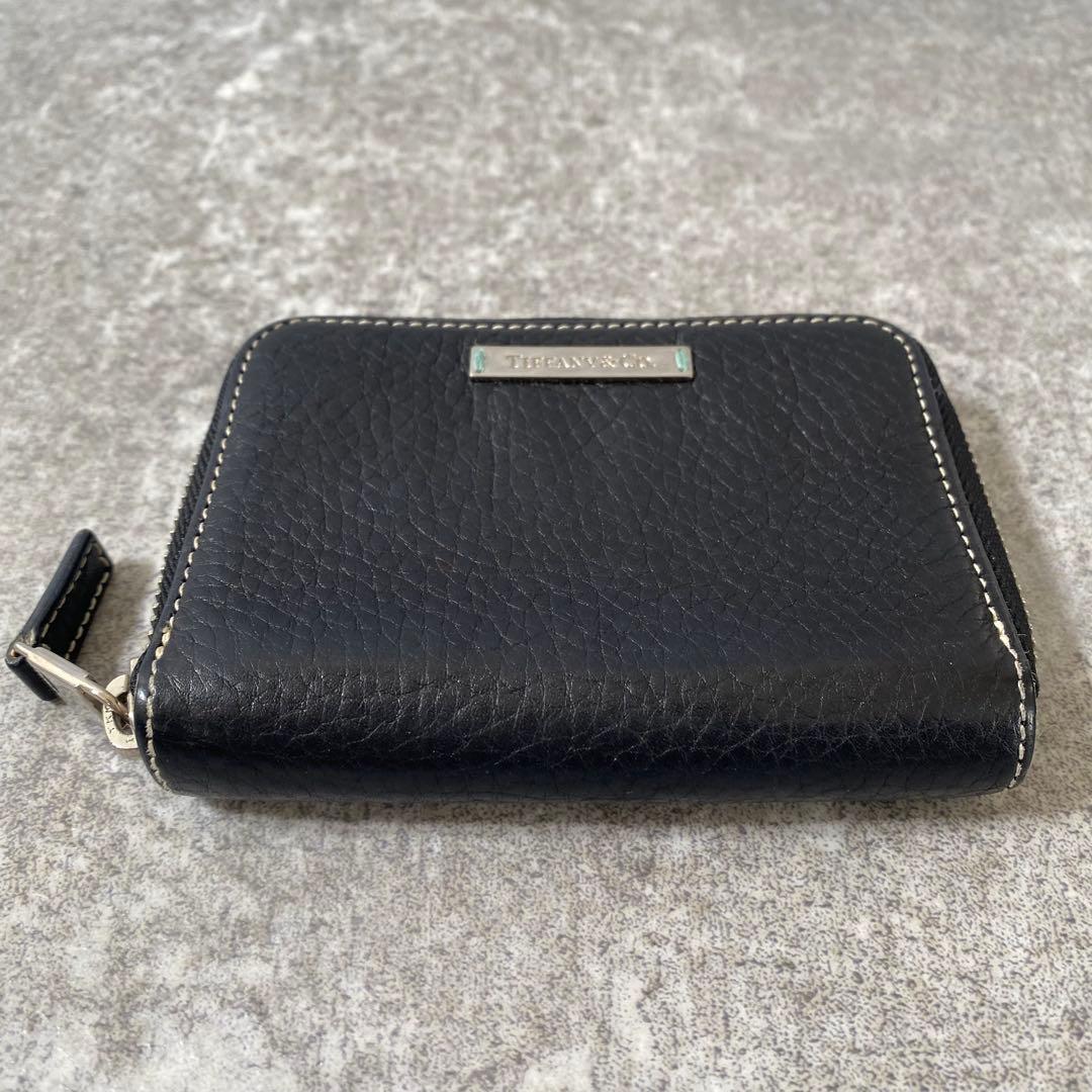 美品　Tiffany ティファニー　ジッピーケース 　レザー　ブラック　黒