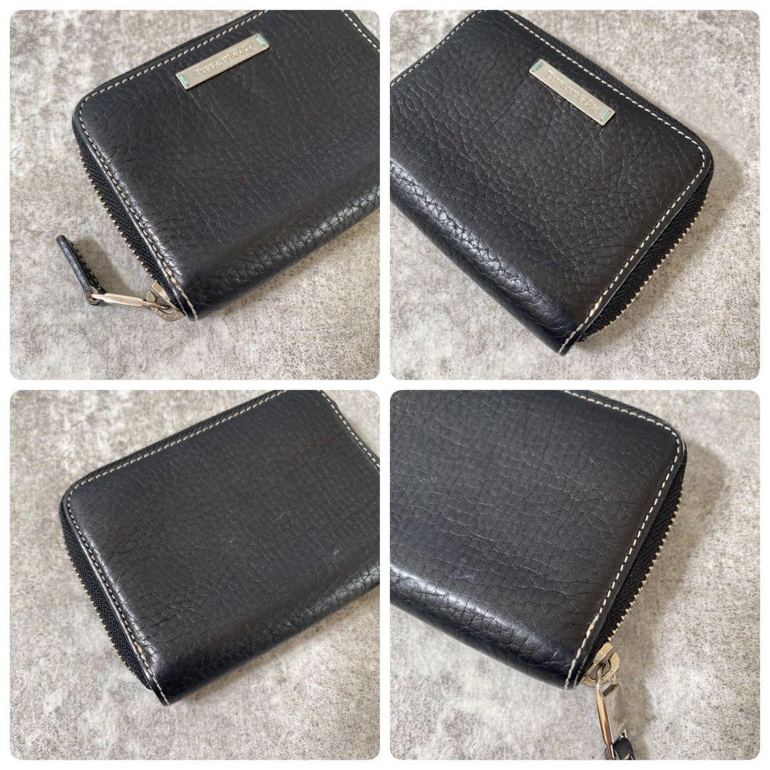 美品　Tiffany ティファニー　ジッピーケース 　レザー　ブラック　黒