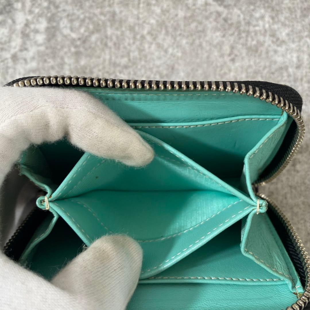 美品　Tiffany ティファニー　ジッピーケース 　レザー　ブラック　黒