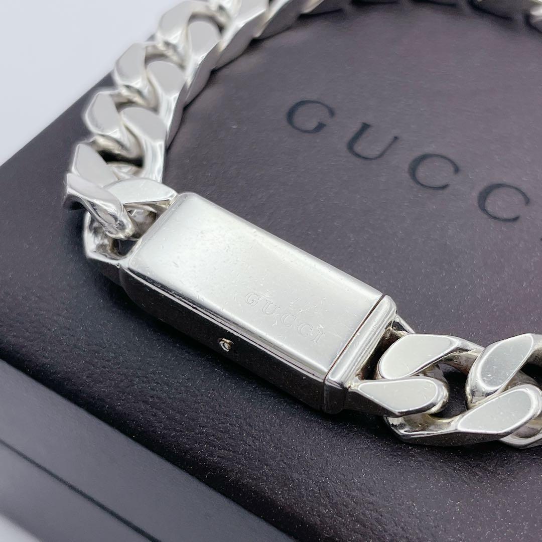 GUCCI ブレスレット　喜平　プレート　シルバー925 グッチ　18号