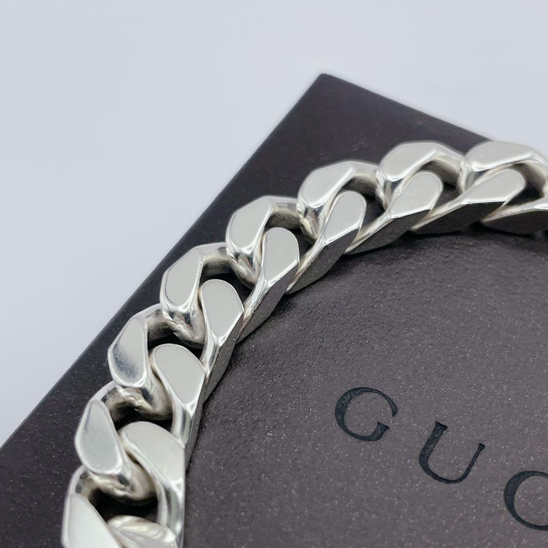 GUCCI ブレスレット　喜平　プレート　シルバー925 グッチ　18号