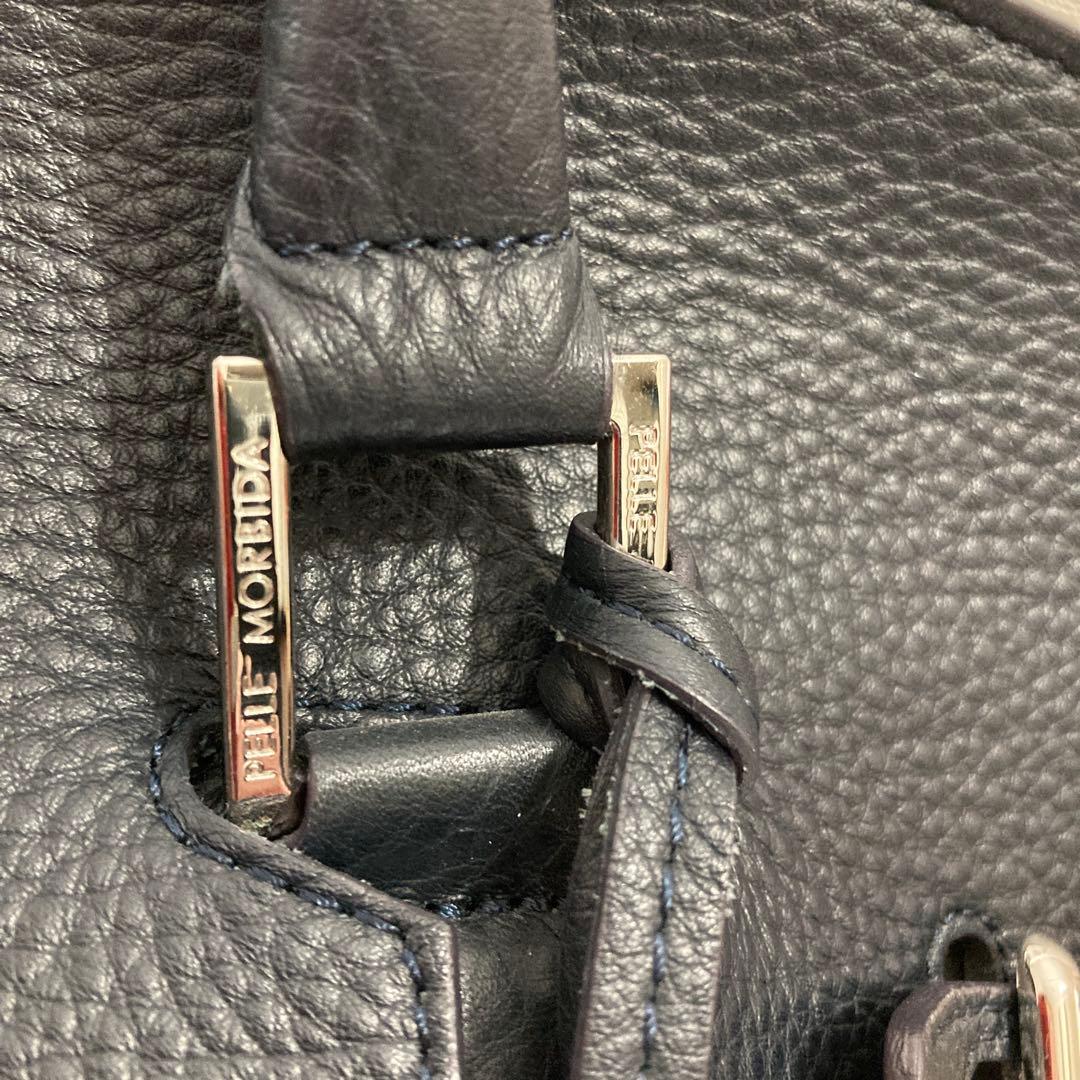 ペッレモルビダ ビジネスバック　レザートートバッグ ネイビー 本革　紺色