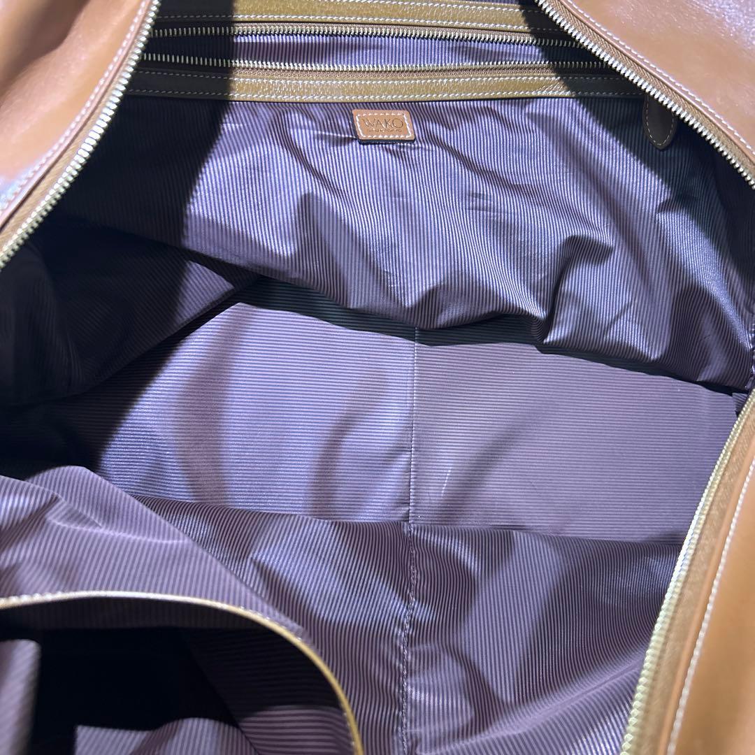 展示品　未使　希少　WAKO 和光　ボストンバック　レザー　ブラウン　鍵付