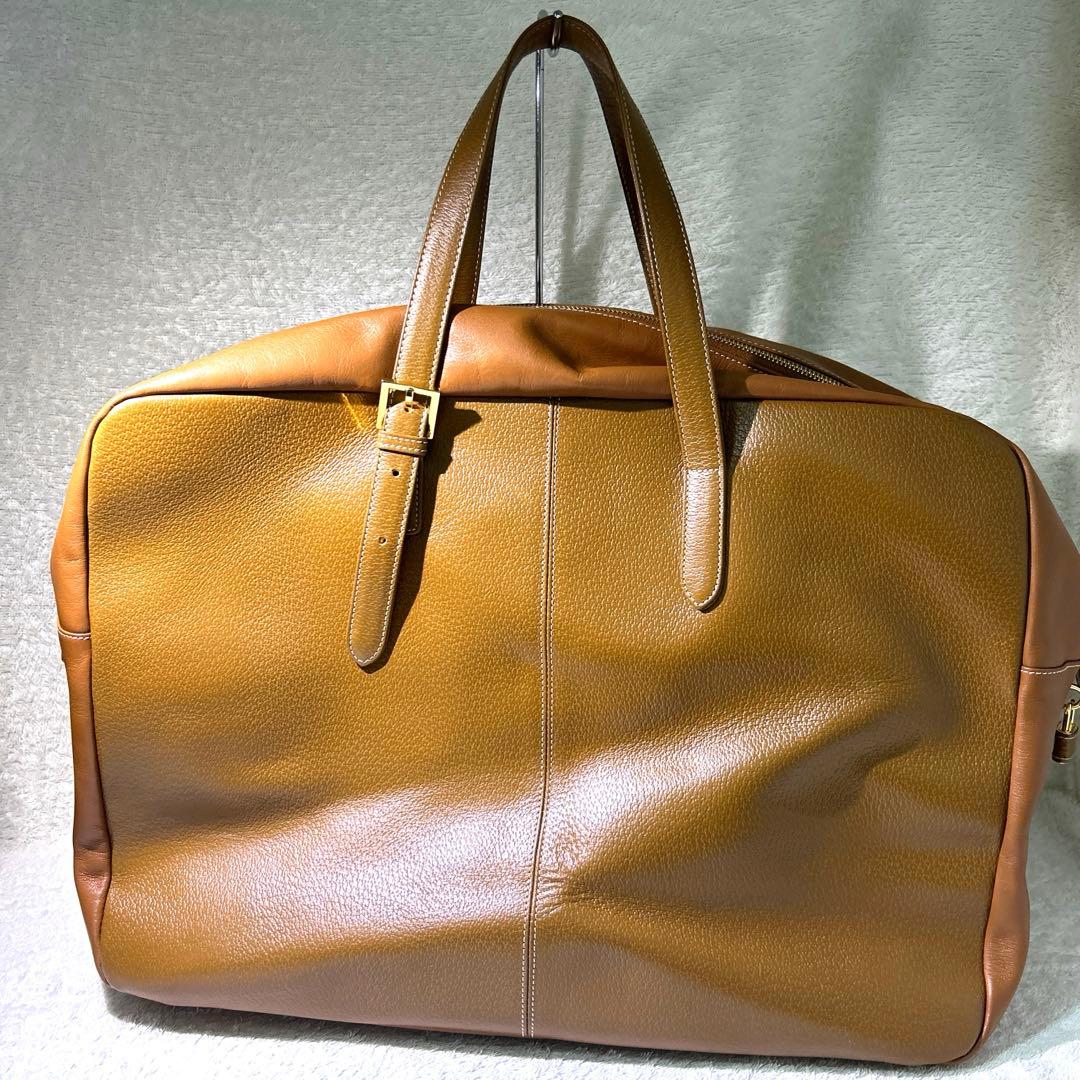 展示品　未使　希少　WAKO 和光　ボストンバック　レザー　ブラウン　鍵付