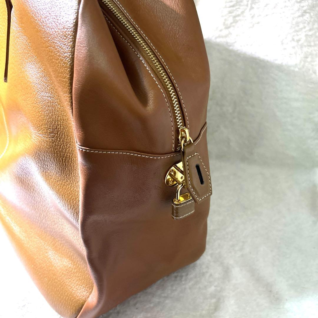 展示品　未使　希少　WAKO 和光　ボストンバック　レザー　ブラウン　鍵付