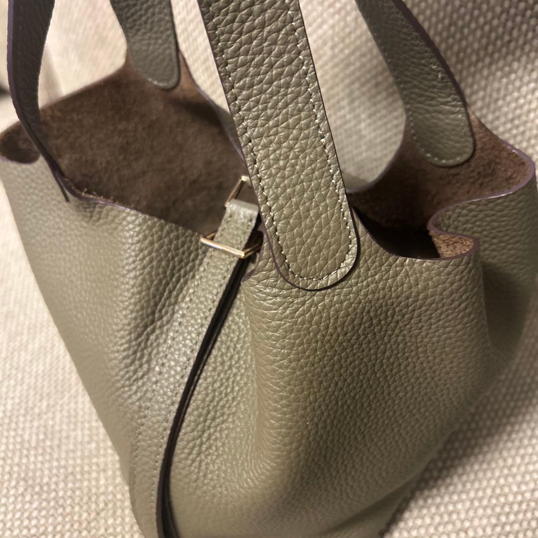 キューブバッグ　エトープ×ゴールド金具PM 本革 キューブバッグ　ノーブランド