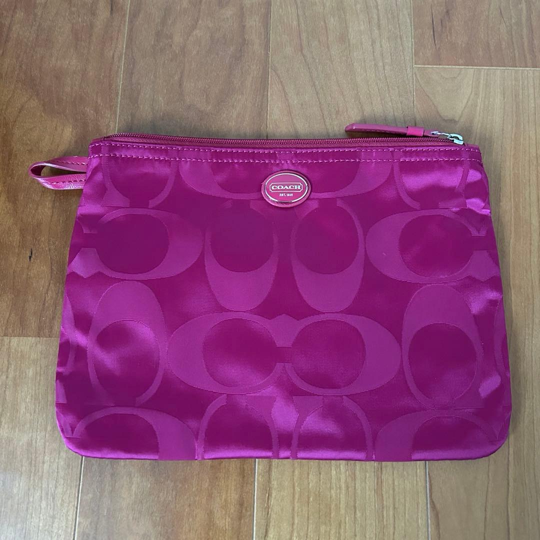 【値下げ中】【美品】コーチ　鞄　ボストン　トートバッグ　ナイロン　ポーチ付