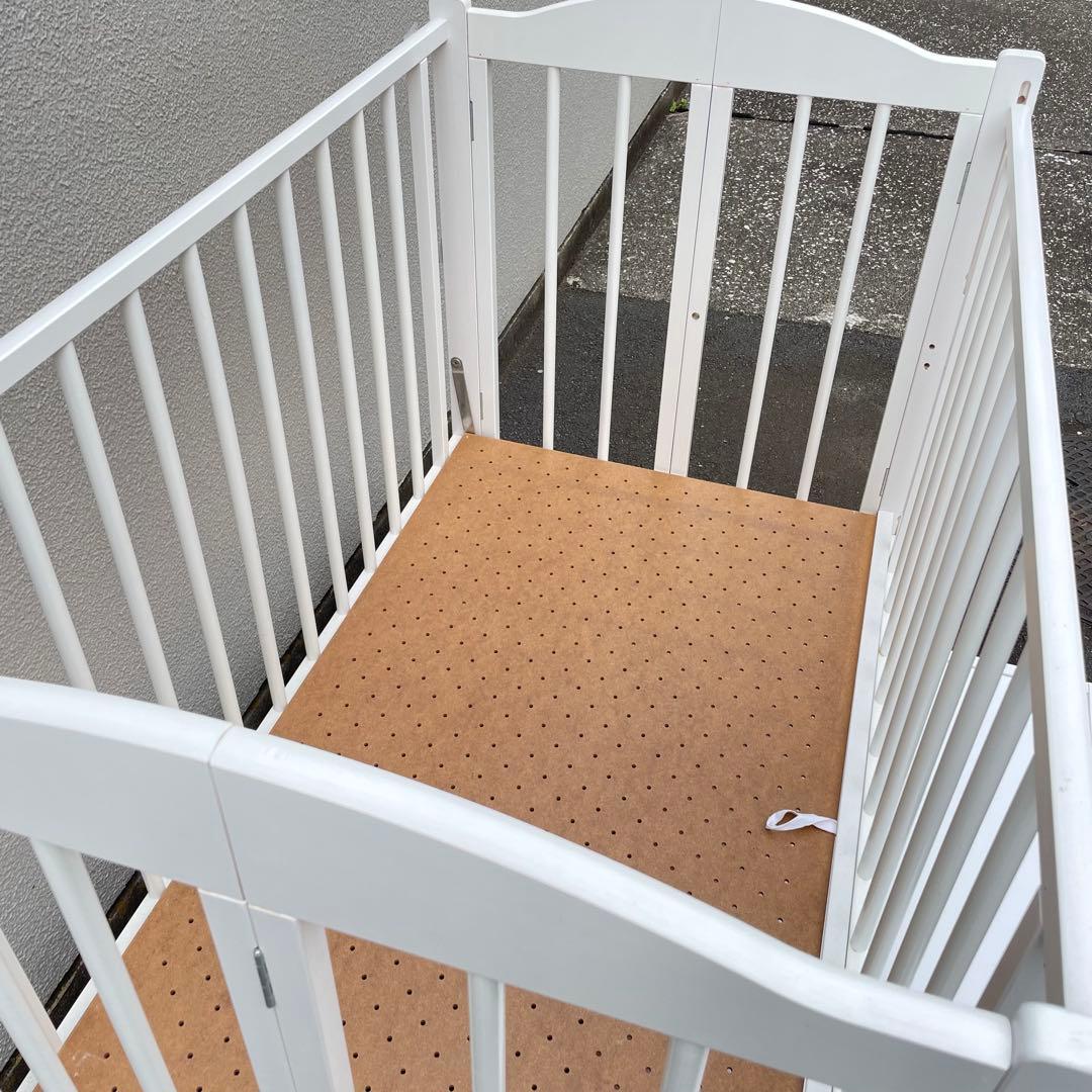 【美品・送料込】ワンタッチハイベッド パル 石崎家具 日本製 ベビーベッド