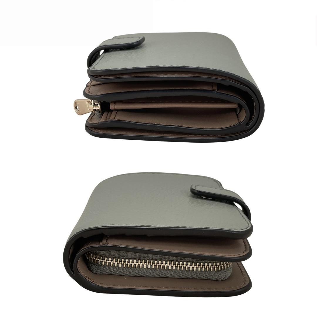 【新品・未使用】FURLA フルラ 二つ折り財布 レザー グレー 保存袋付き