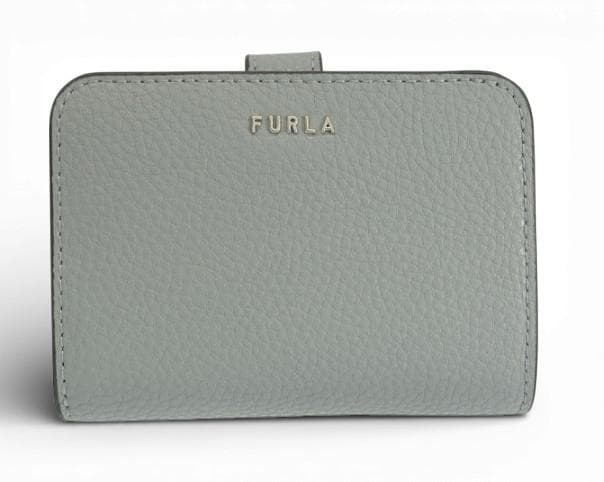 【新品・未使用】FURLA フルラ 二つ折り財布 レザー グレー 保存袋付き