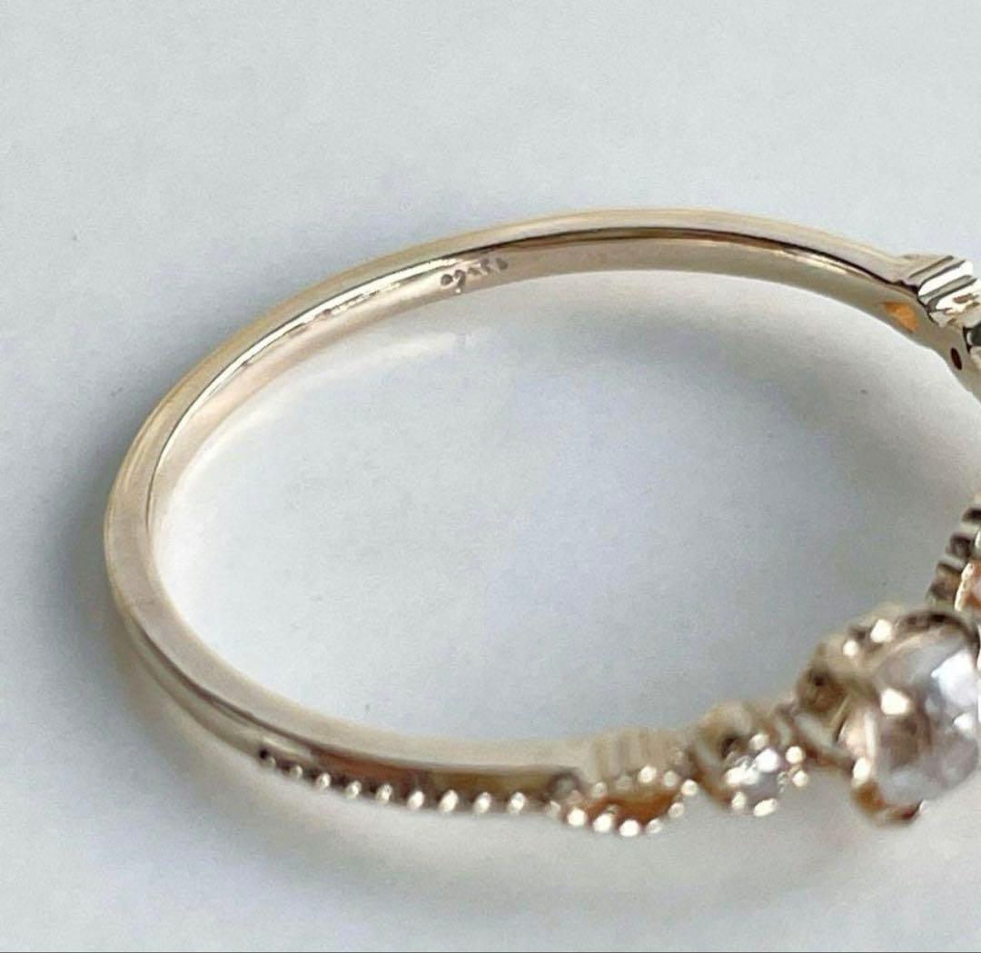 agete アガット クオーツ　ダイヤ　リング　K10 13号