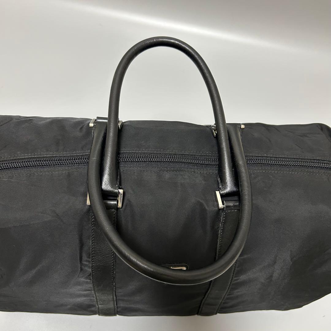 PRADA プラダ ボストンバッグ トラベルバッグ 三角プレート 大容量 黒色