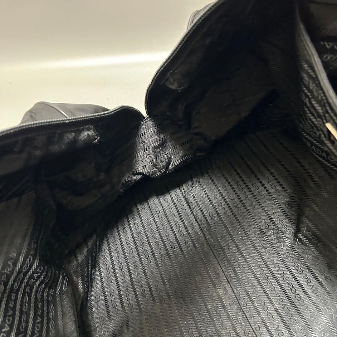 PRADA プラダ ボストンバッグ トラベルバッグ 三角プレート 大容量 黒色