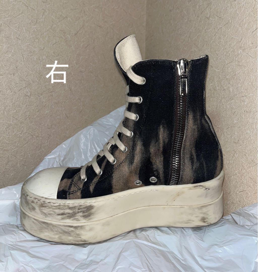 【値下げ不可】RickOwensDRKSHDWサンデニムダブルバンパースニーカー
