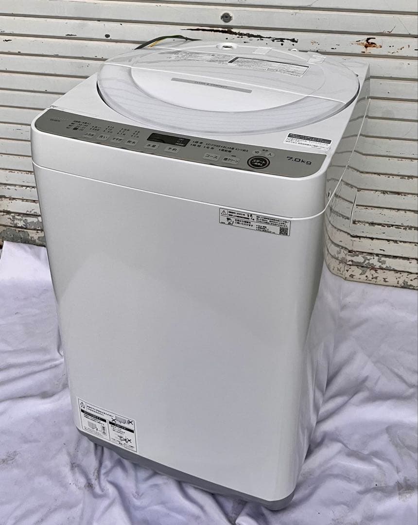 ②【送料無料】SHARP 洗濯機 7kg ES-GE7G-W 2023年製