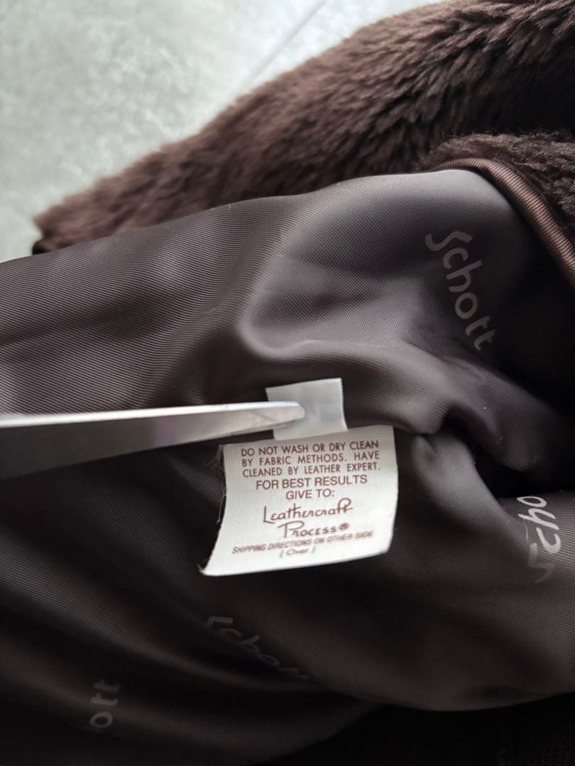 Schott 643EVS 襟付きシングルライダース ダークブラウン サイズ34