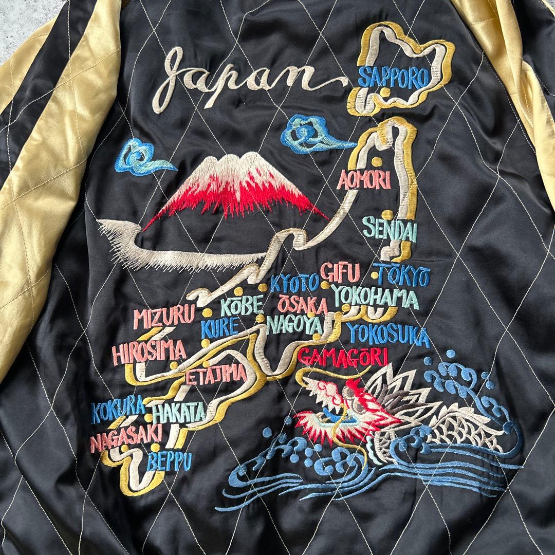 テーラー東洋 M品番 別珍 リバーシブル スカジャン　ベロア　蛇髑髏　ドクロ L