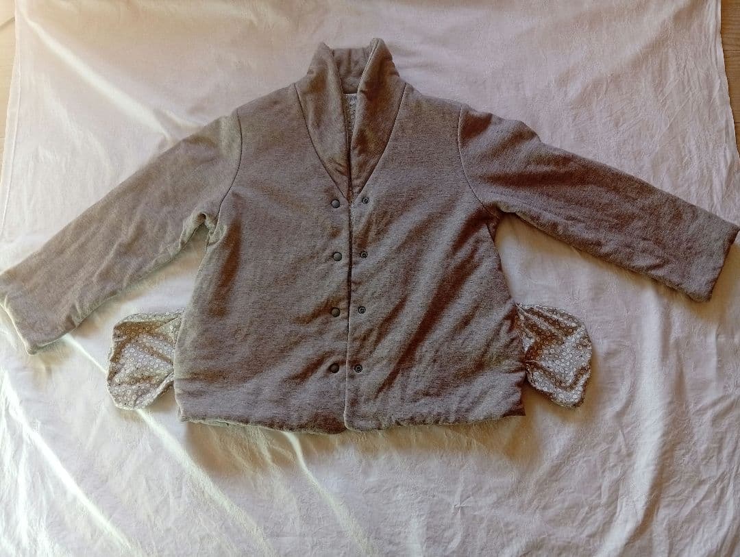 プリスティンジャケット　ヤク混　　オーガニックコットン　中綿　コットンボール柄