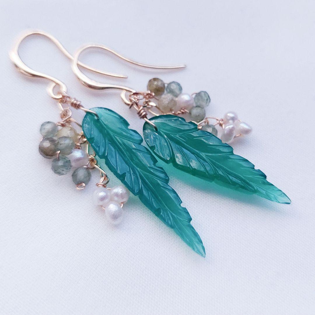 【Kimirio様】#852　グリーンオニキス　#861P　フロストクォーツ