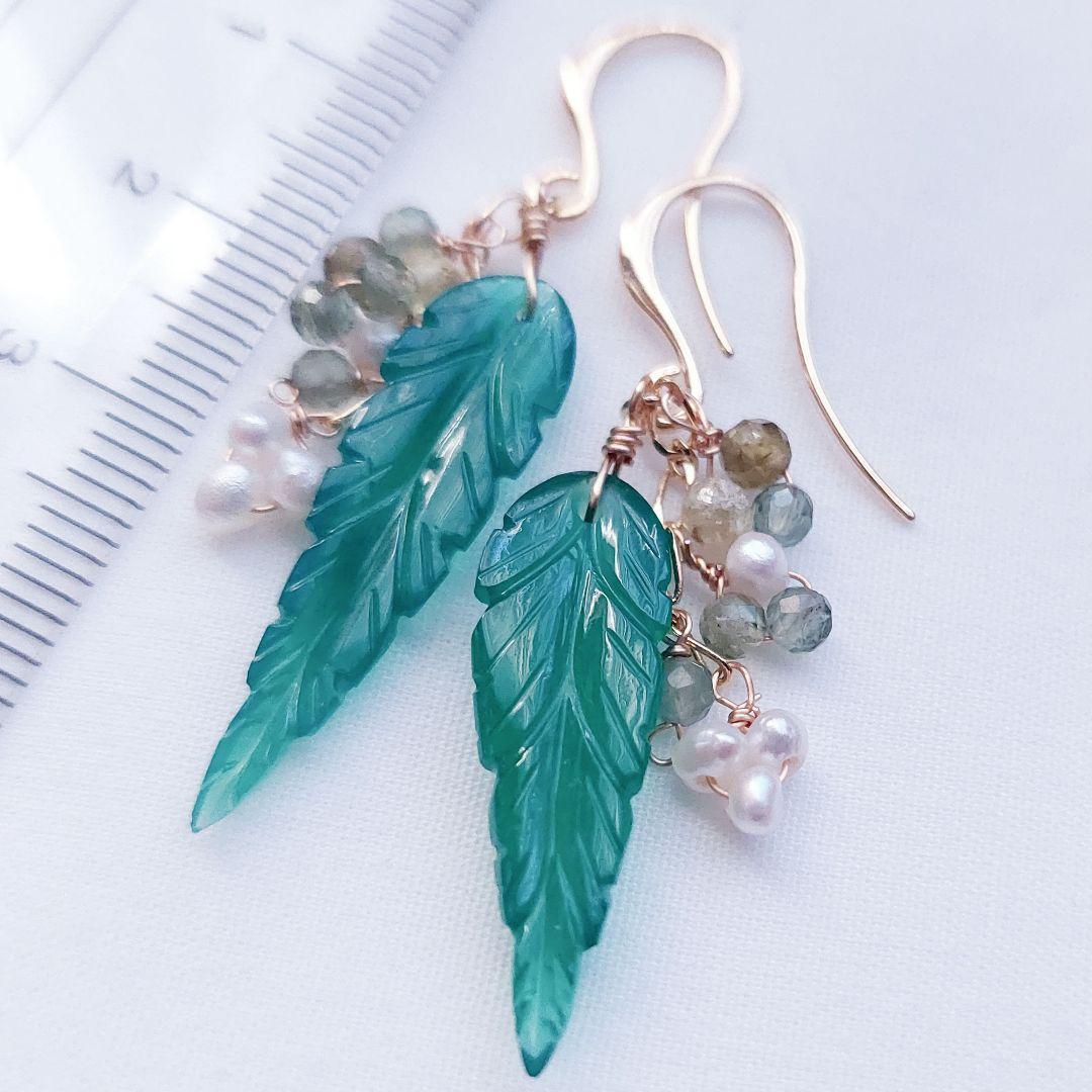 【Kimirio様】#852　グリーンオニキス　#861P　フロストクォーツ