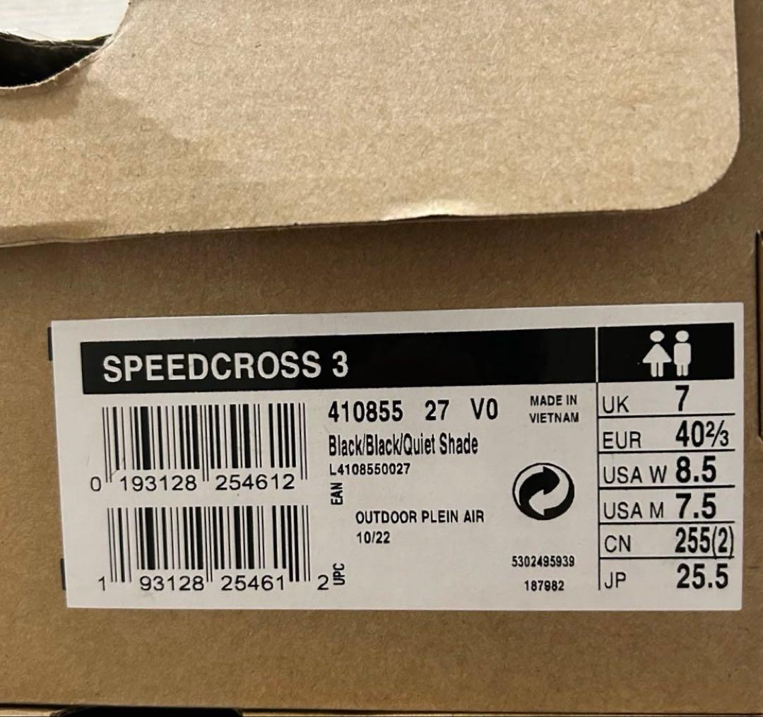 靴 SALOMON SPEEDCROSS 3 Black/Quiet Shade