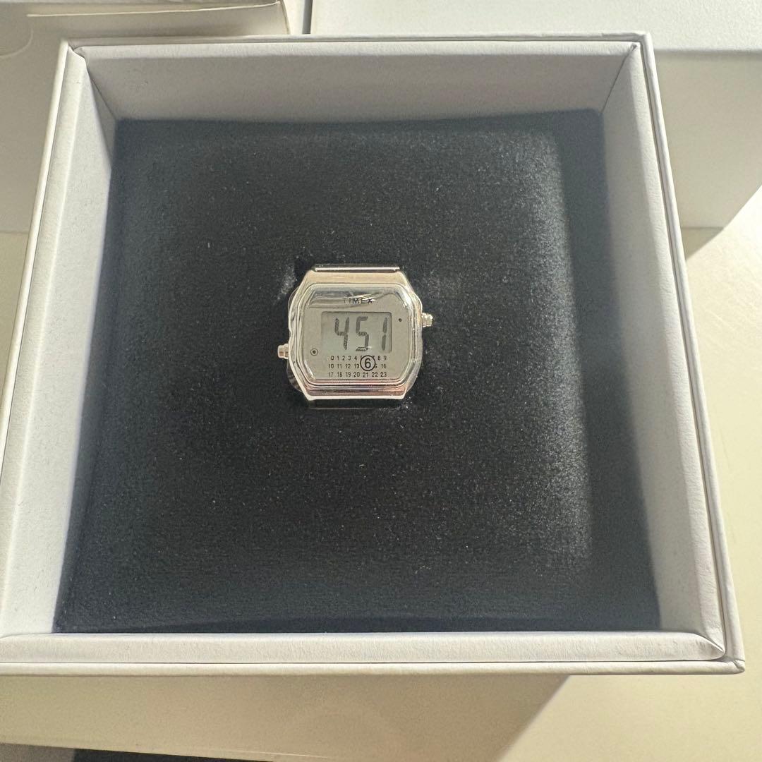 新品未使用 MM6タイメックス ウォッチリング シルバー M/Lメゾンマルジェラ