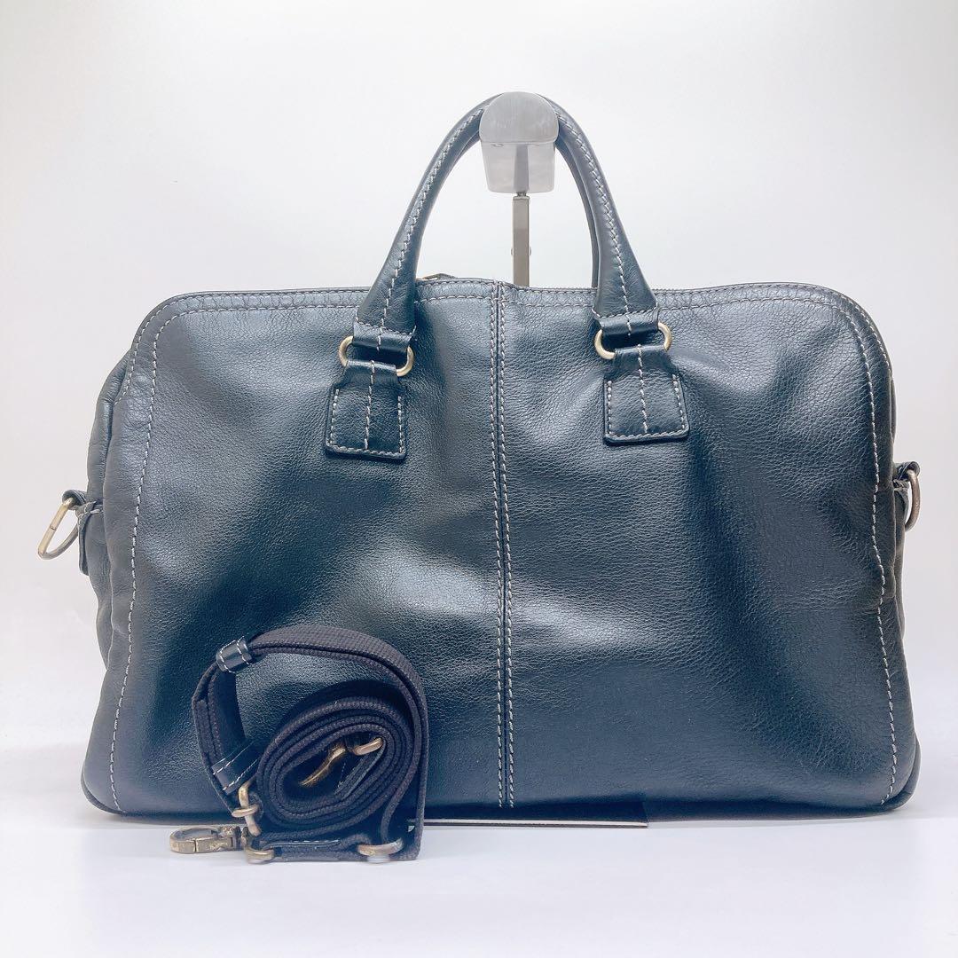 ✨良品✨土屋鞄 プローター　2wayビジネスバッグ オールレザー ブラック ロゴ