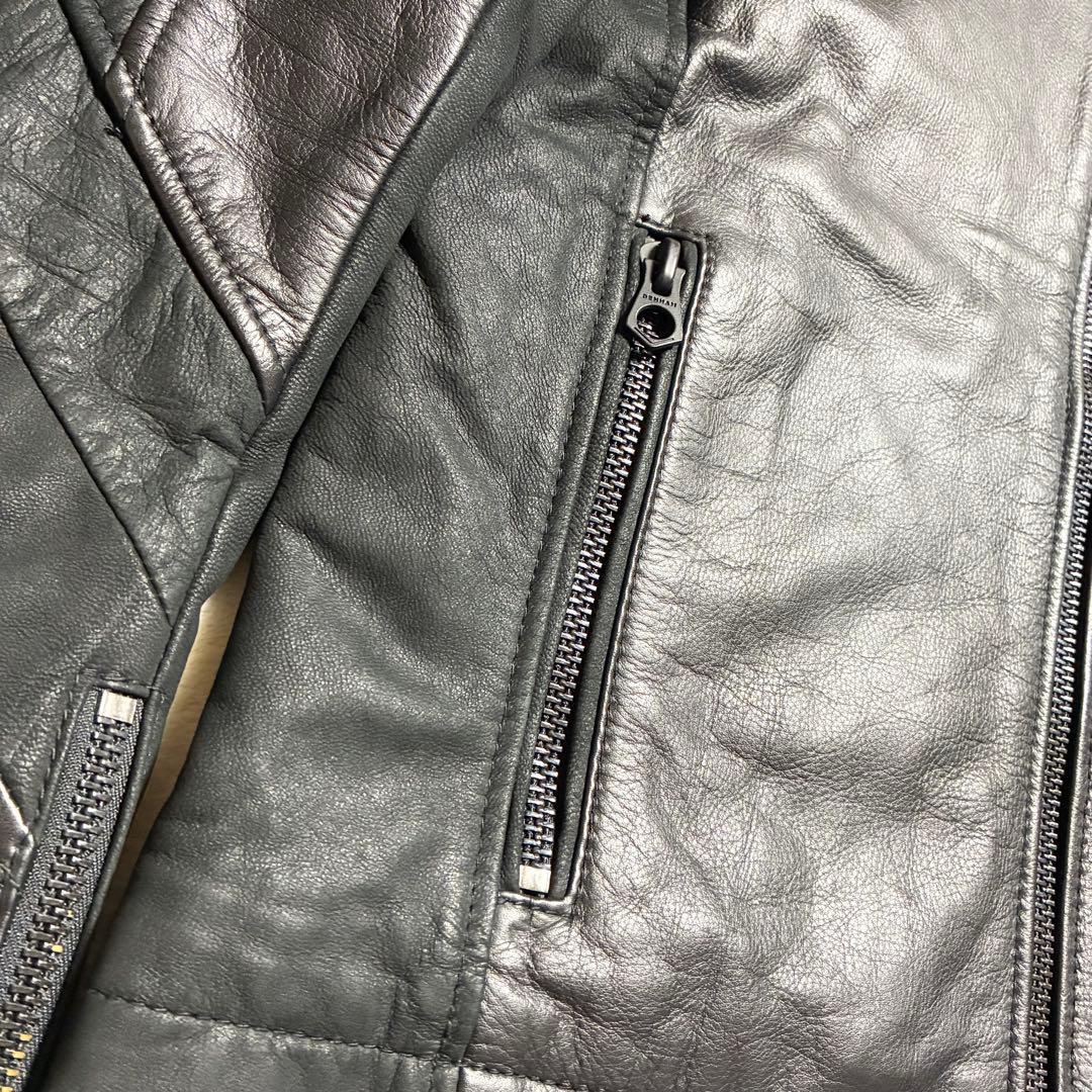 【美品】DENHAM☆レザージャケット☆牛革☆ブラック☆Mサイズ☆