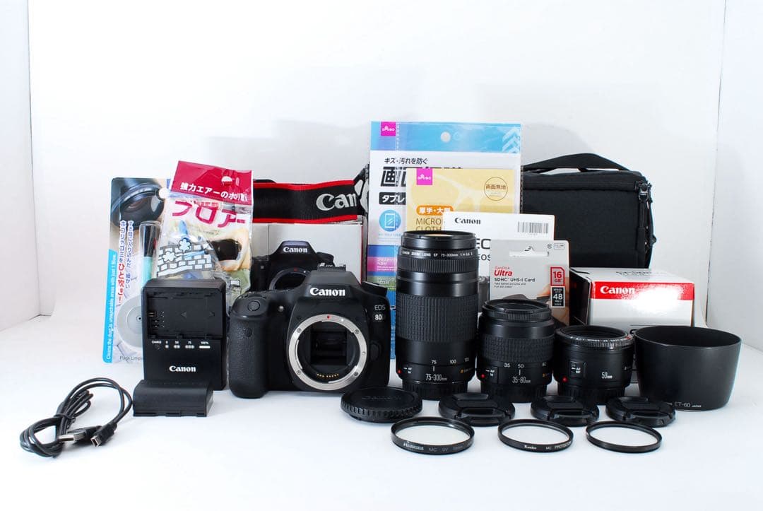 Canon EOS 80D標準&望遠&単焦点トリプルレンズセット