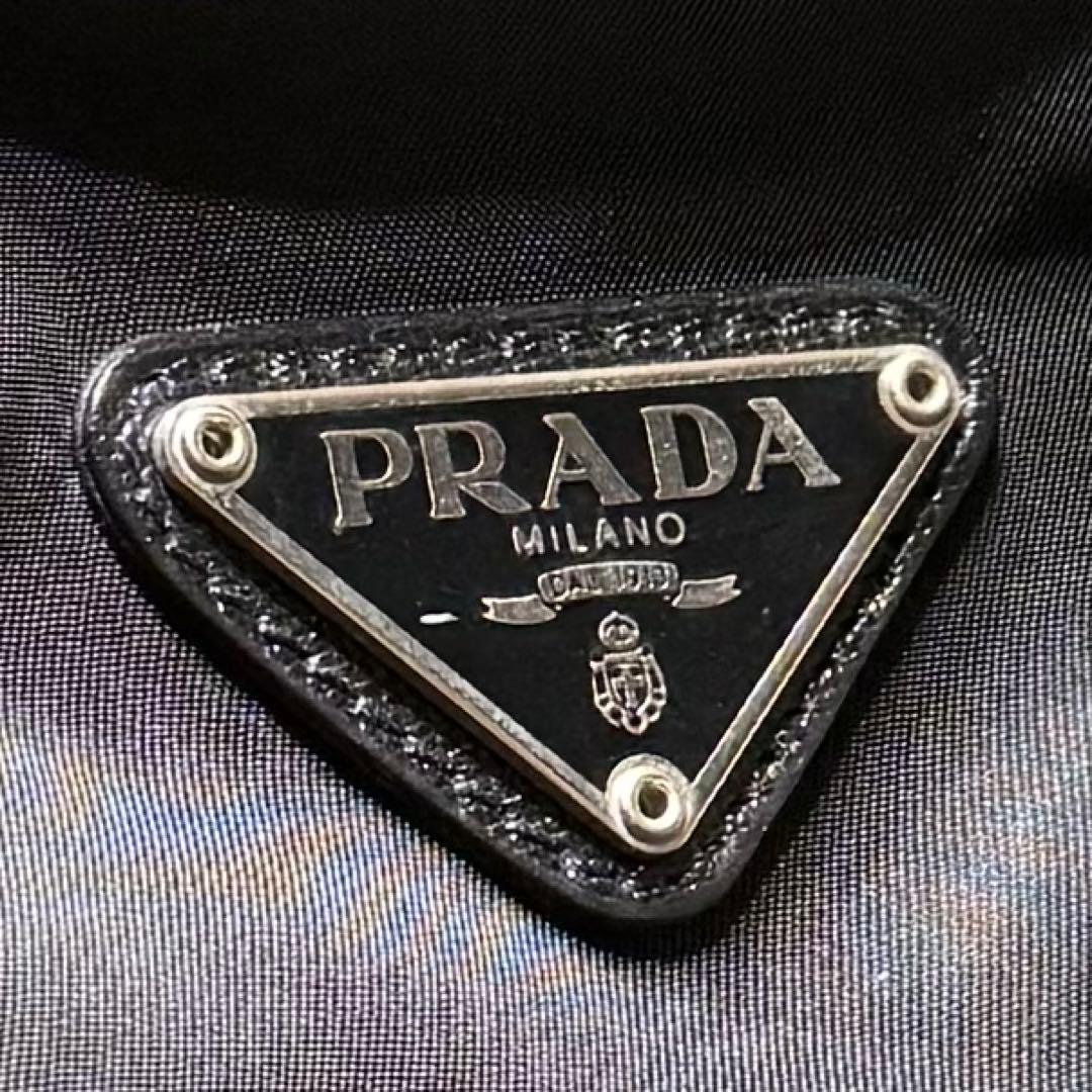 美品☆PRADA ボストンバッグ 三角ロゴ ナイロン レザー 大容量 ブラック