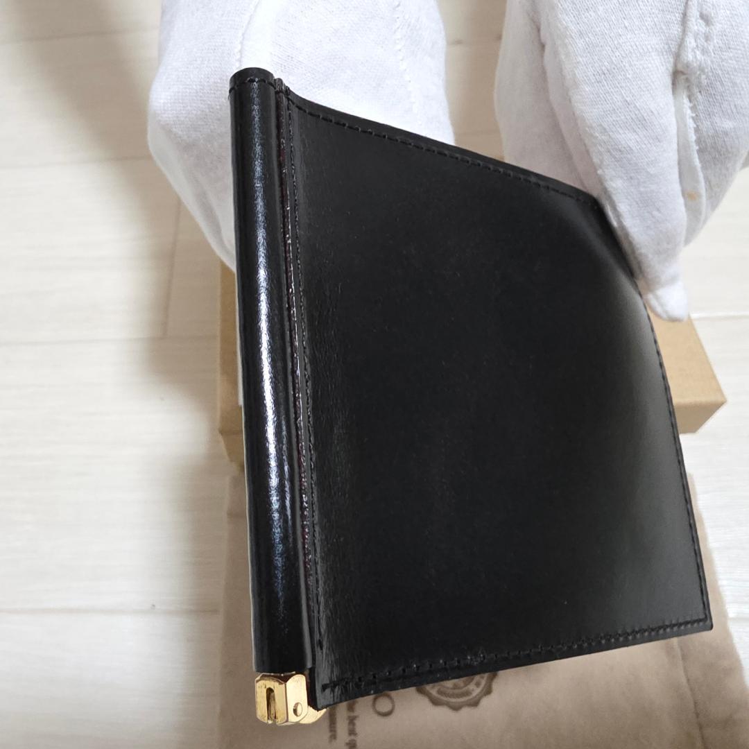 GANZO ガンゾ マネークリップ ブラック ブライドルレザー シンブライドル