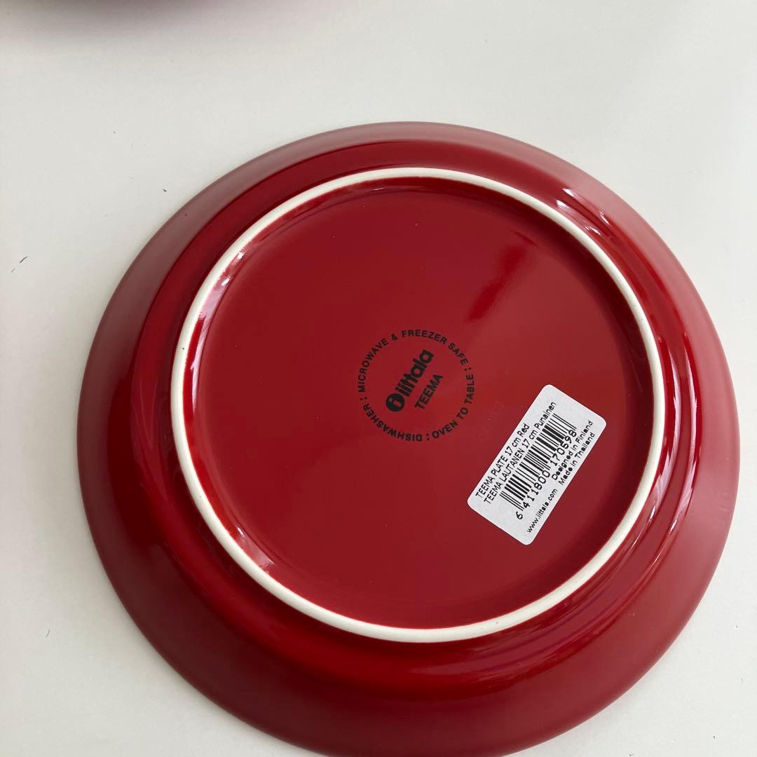 新品イッタラ　ティーマ17cm プレート　レッド４枚