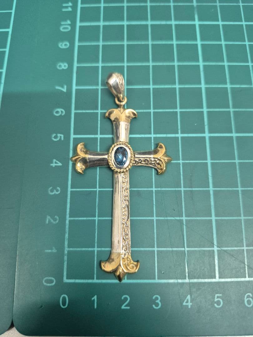 g*a様 シルバー925/ブルートパーズ/クロス