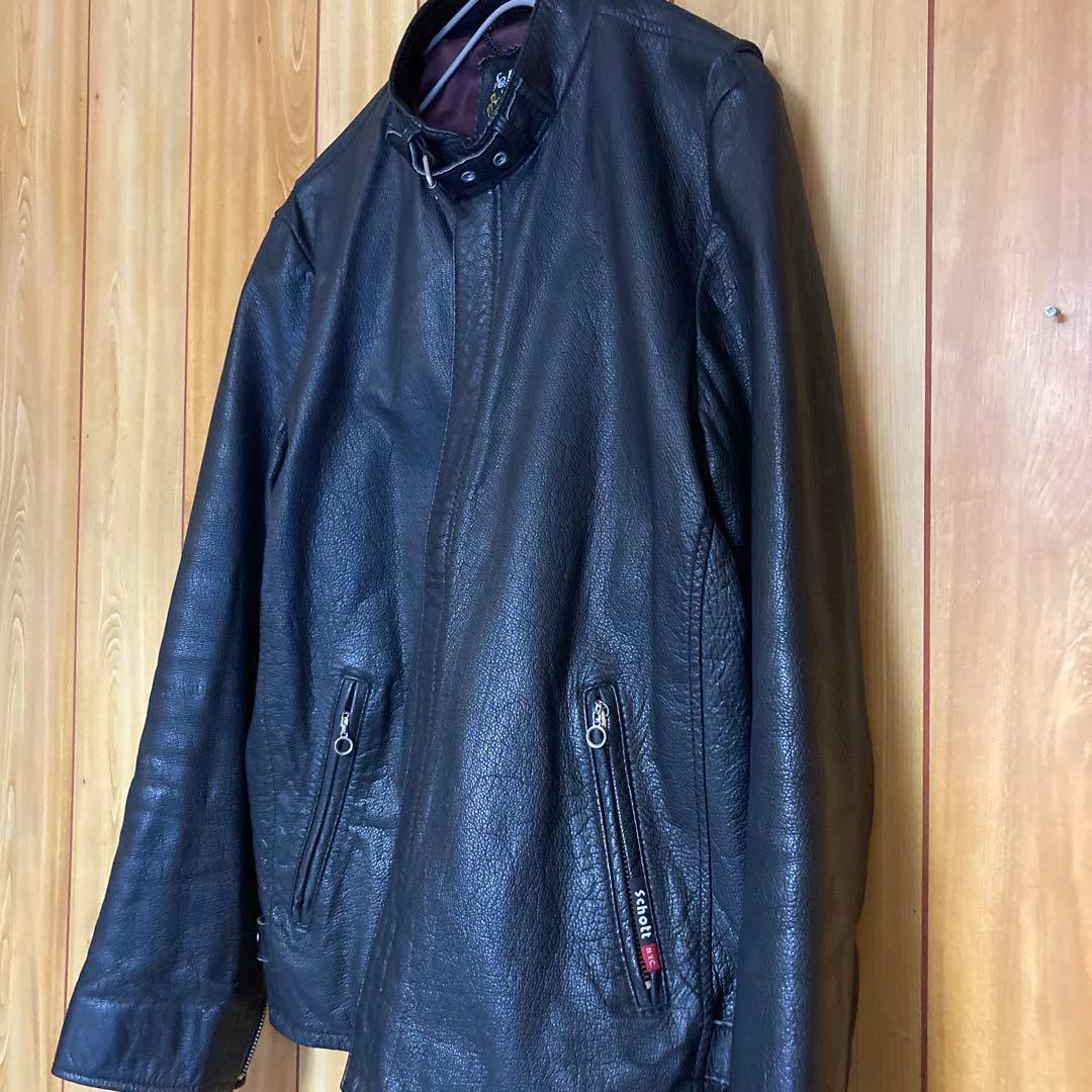 美品　Schott ソリッドクラシックレーサー シングルライダースジャケット