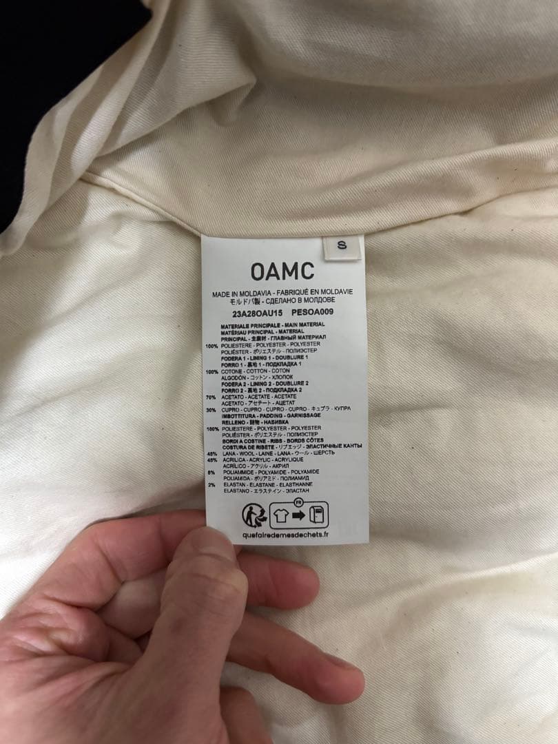 【OAMC】23AW TAOS BOMBER ブラック S