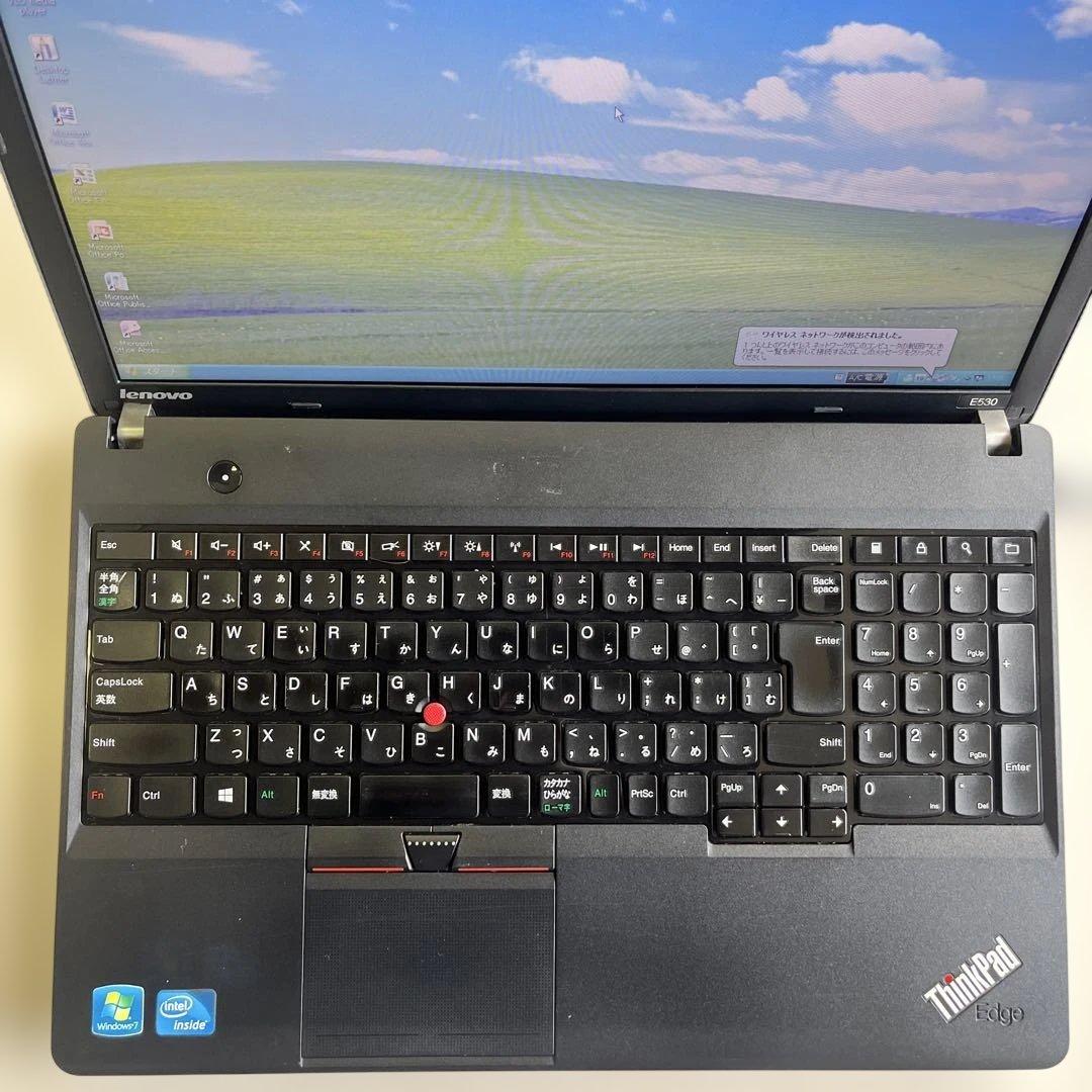 ☆訳有格安XP☆レノボ15.6大画面ノートPC☆ピーチスキン☆トラックポイント☆