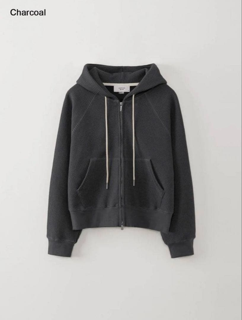 OHOTORO nap waffle zipper hoodie チャコール m