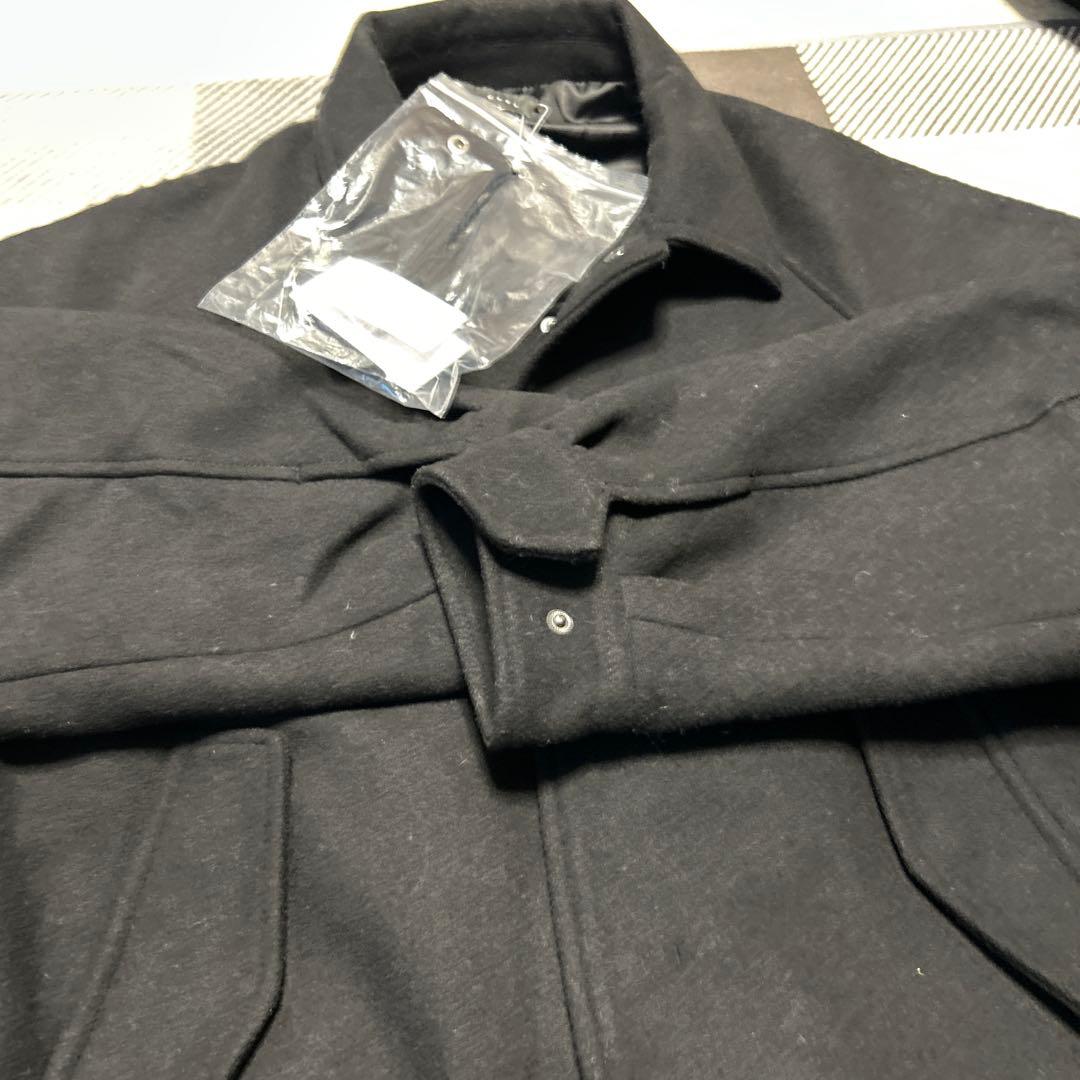 【CLEL】ウールブレンド テックメルトン2wayブルゾン　ブラック　Mサイズ