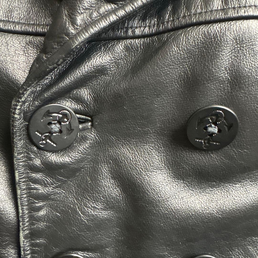 OLD GAP レザー Pコート　ジャケット　Lサイズ　カーコート　野村訓市