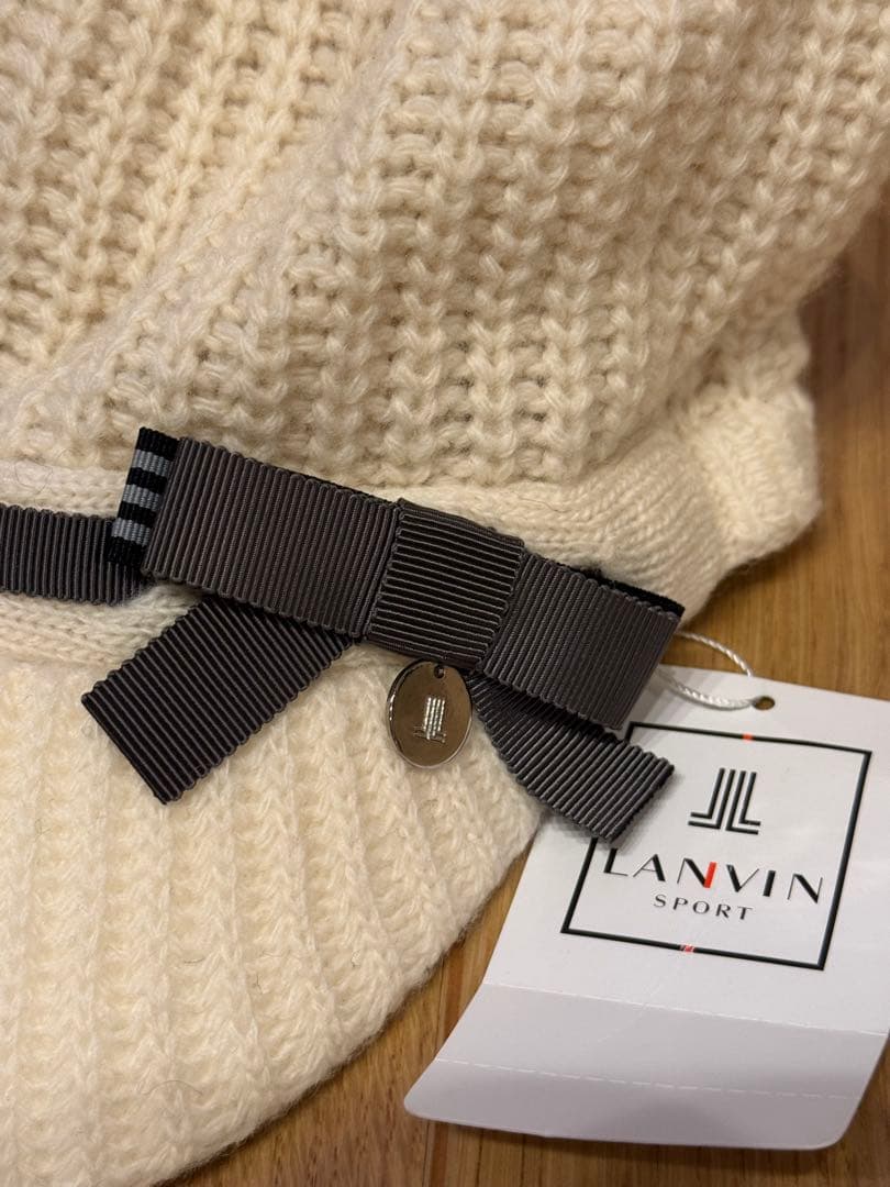 LANVIN SPORTニットキャップ ホワイト ゴルフ