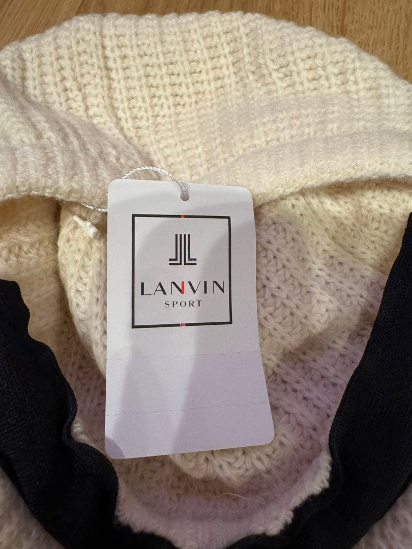 LANVIN SPORTニットキャップ ホワイト ゴルフ