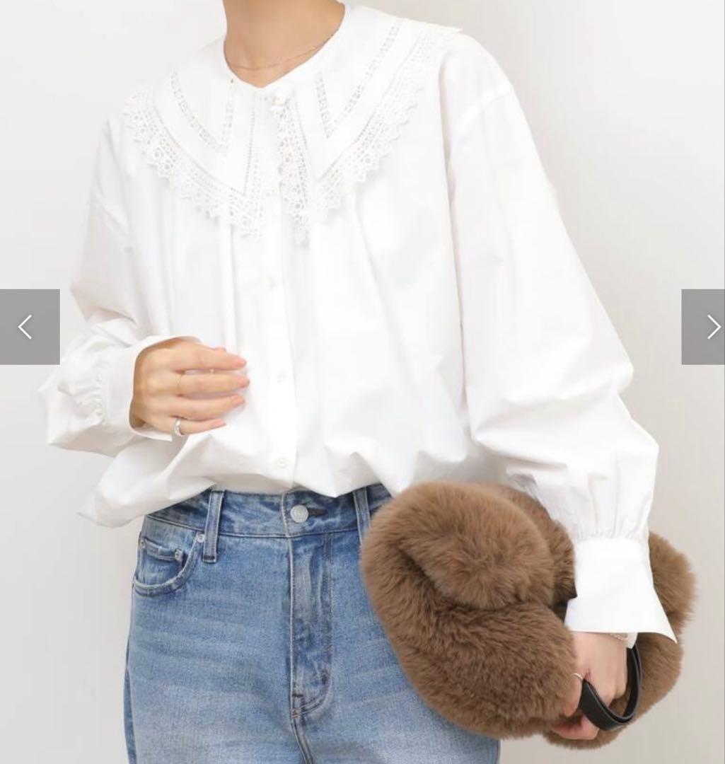 未使用品JOURNALSTANDARDrelumeビッグカラー付ギャザーブラウス