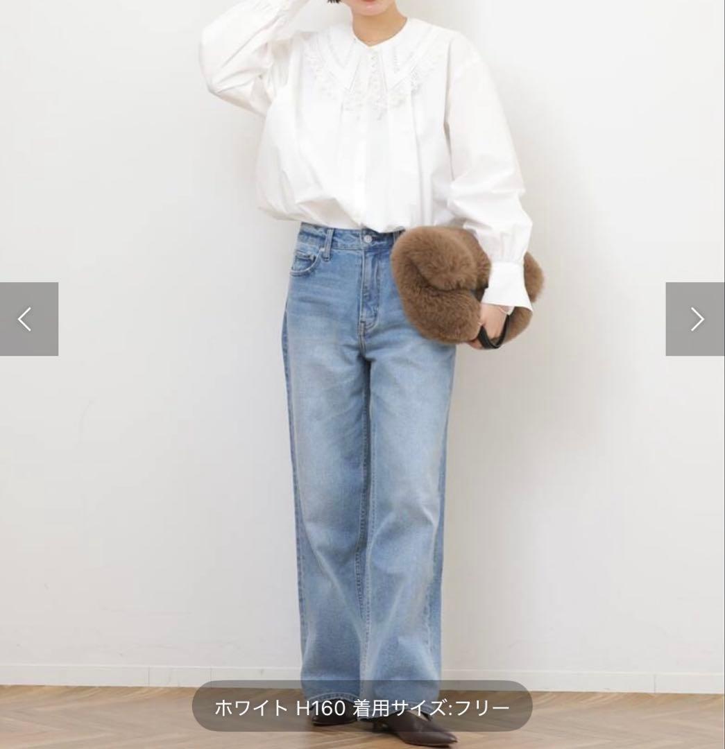 未使用品JOURNALSTANDARDrelumeビッグカラー付ギャザーブラウス