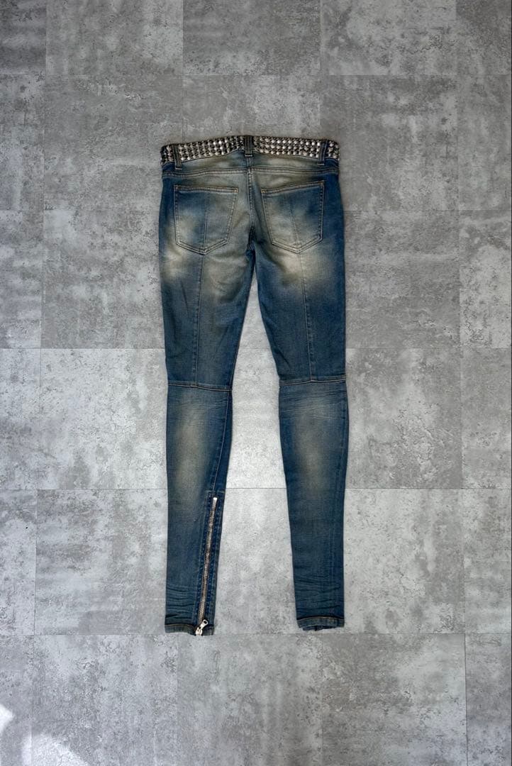 Balmain SS11 スタッズ　イーグルジップ　バイカーデニム