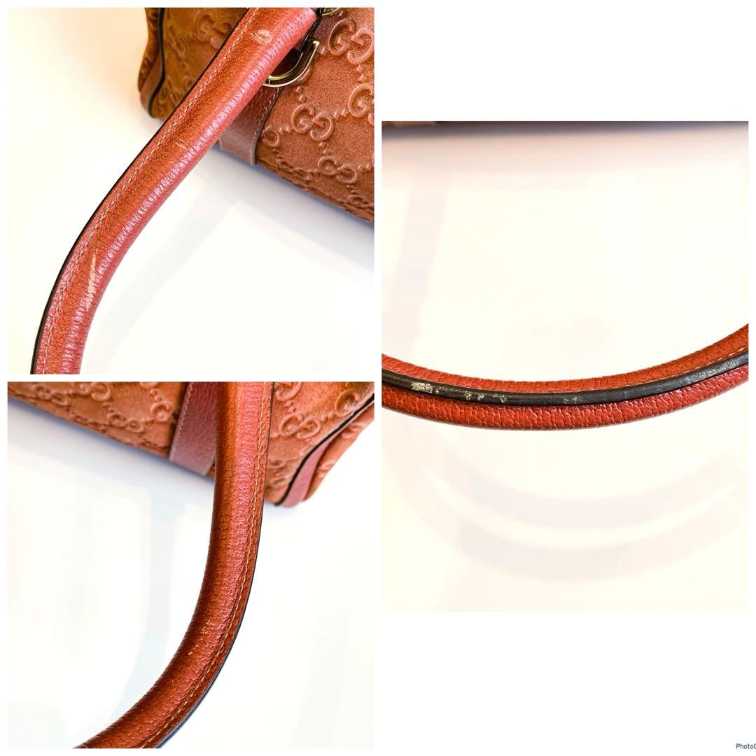 グッチ　GUCCI　ミニボストンバッグ　ハンドバッグ　gg柄　スウェード