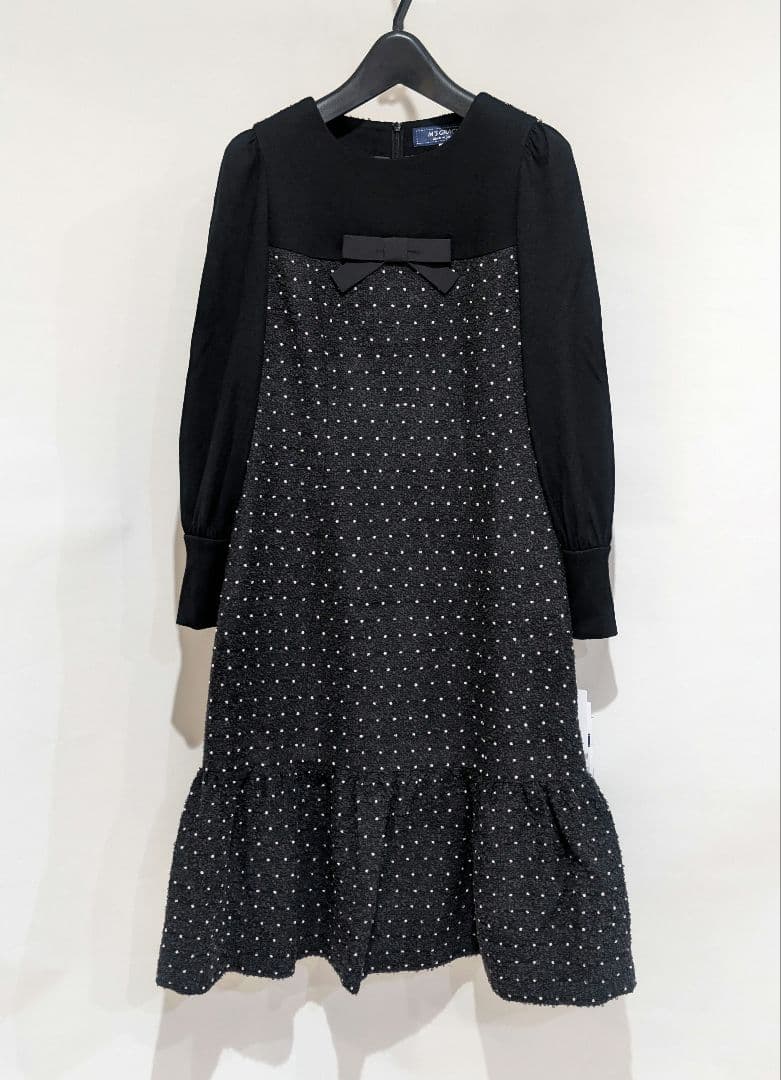 M'S GRACY エムズグレイシー ドット柄 切替 ワンピース