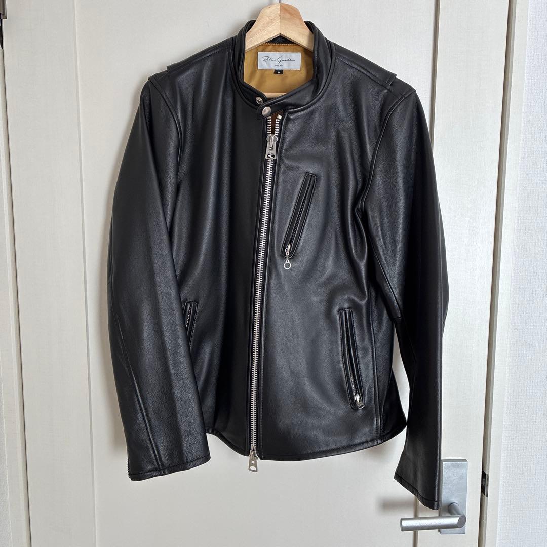 Retro Grade ブラック レザー シングルライダースジャケット M