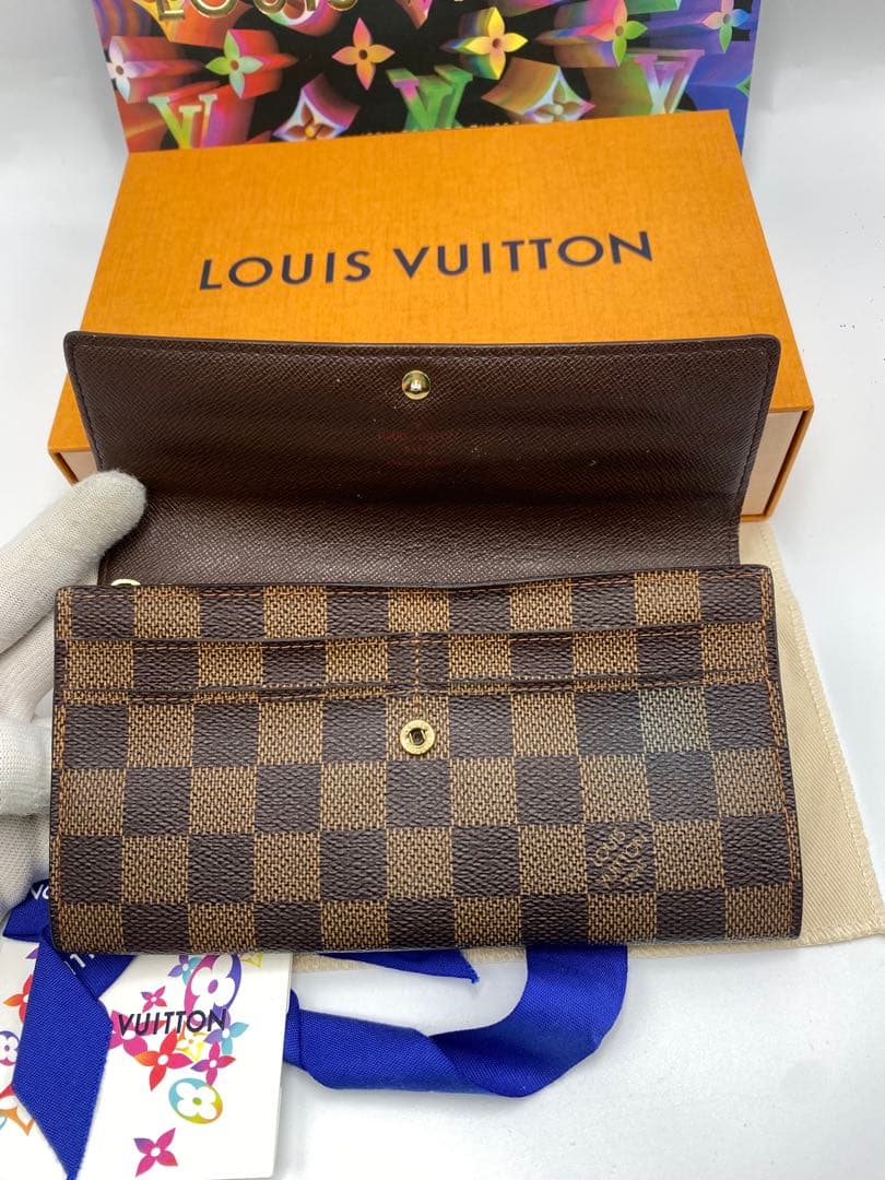 ルイヴィトン　ポシェットポルトモネクレディ　ダミエ　N61724 長財布