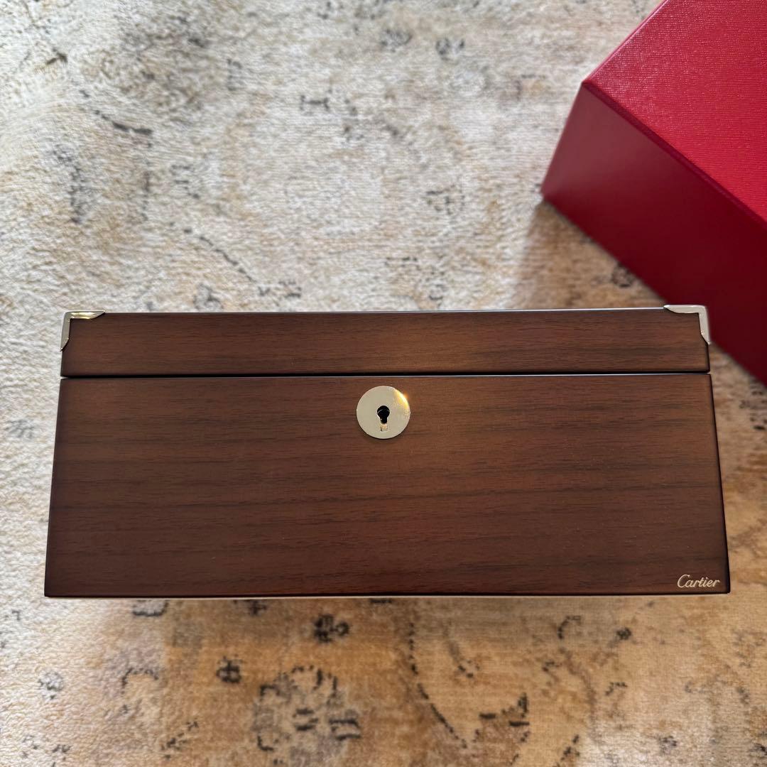 新品未使用 Cartier ウッドウォッチケース 3本収納　鍵付き