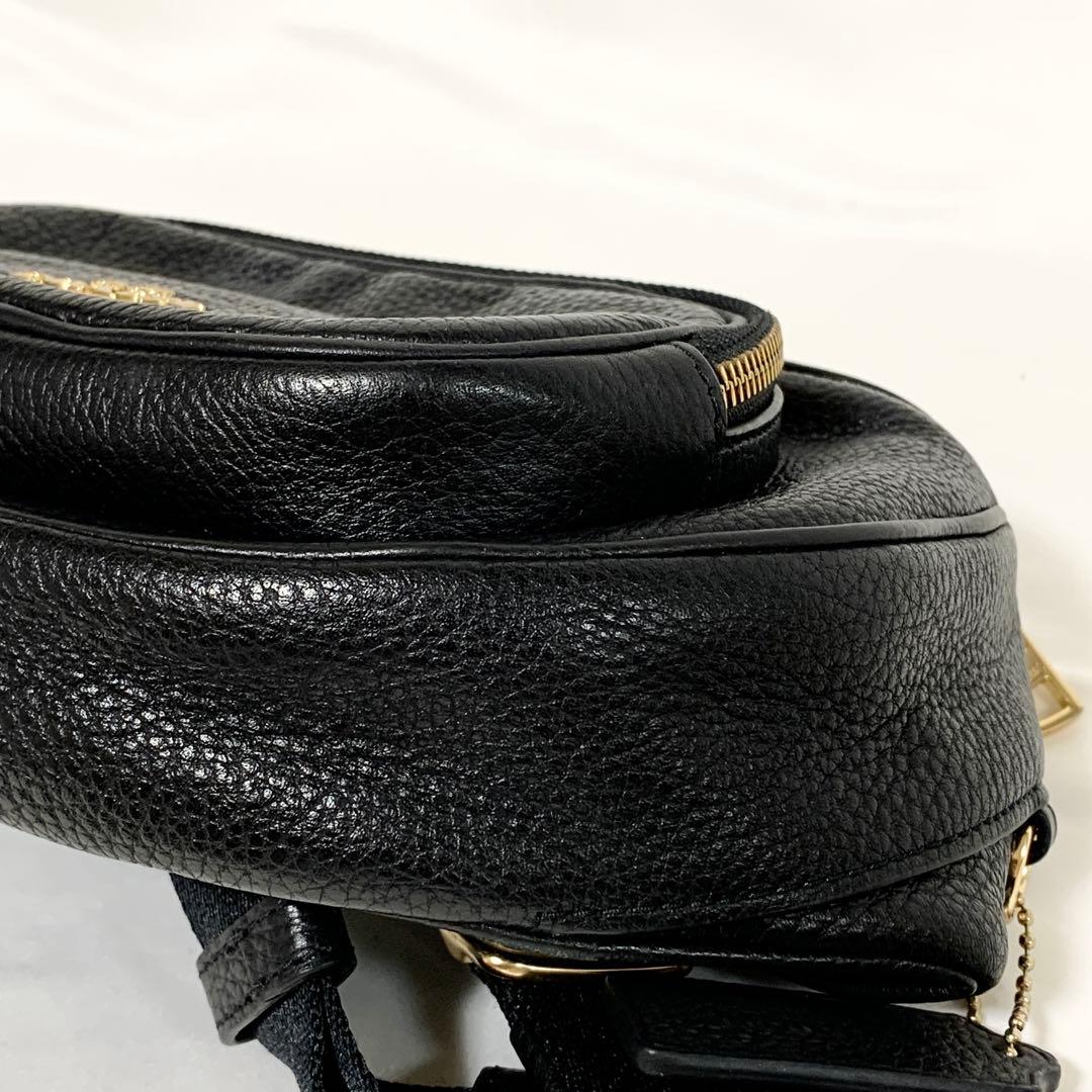 COACH コーチ ボディバッグ レザー ロゴ 6488 ブラック